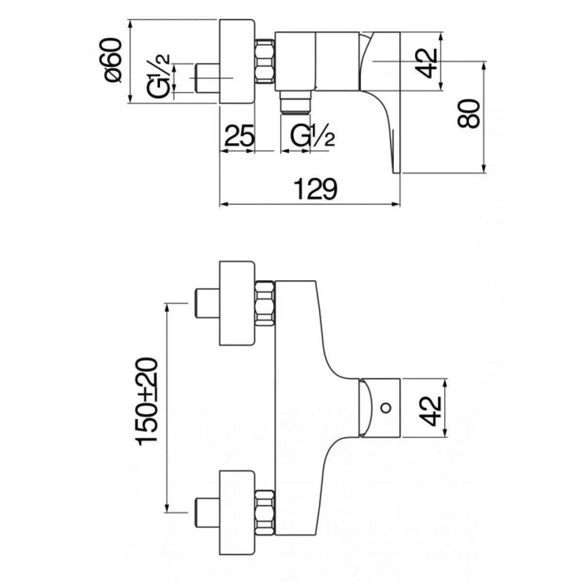 Смеситель для душа Nobili Seven SE124130BM, матовый черный