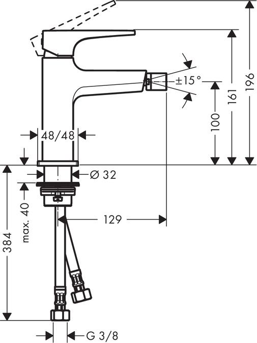 Смеситель для биде Hansgrohe Metropol 32520700, матовый белый