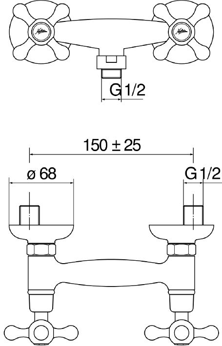 Смеситель для душа Nobili Grazia GRC5003/1BR, состаренная бронза