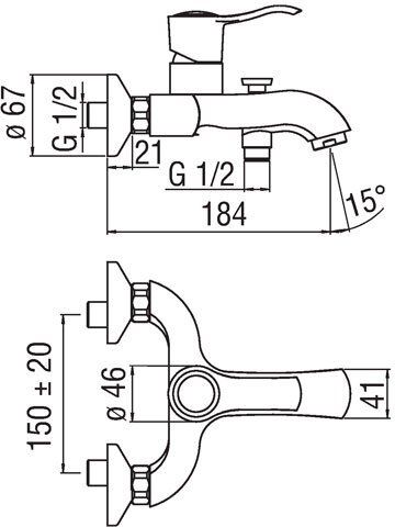 Смеситель для ванны с душем Nobili Sofi SI98110/1BR, бронза