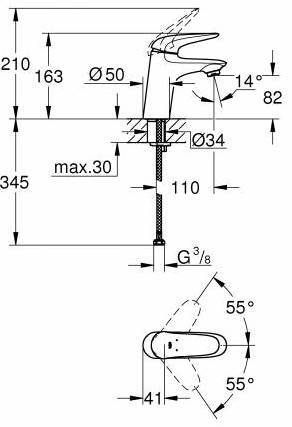 Смеситель для раковины Grohe Eurostyle 23715003, хром