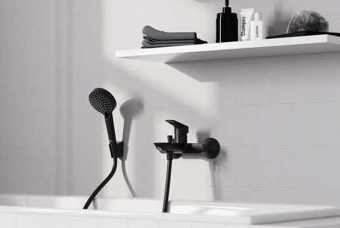 Смеситель для ванны Hansgrohe Logis 71400670, черный матовый