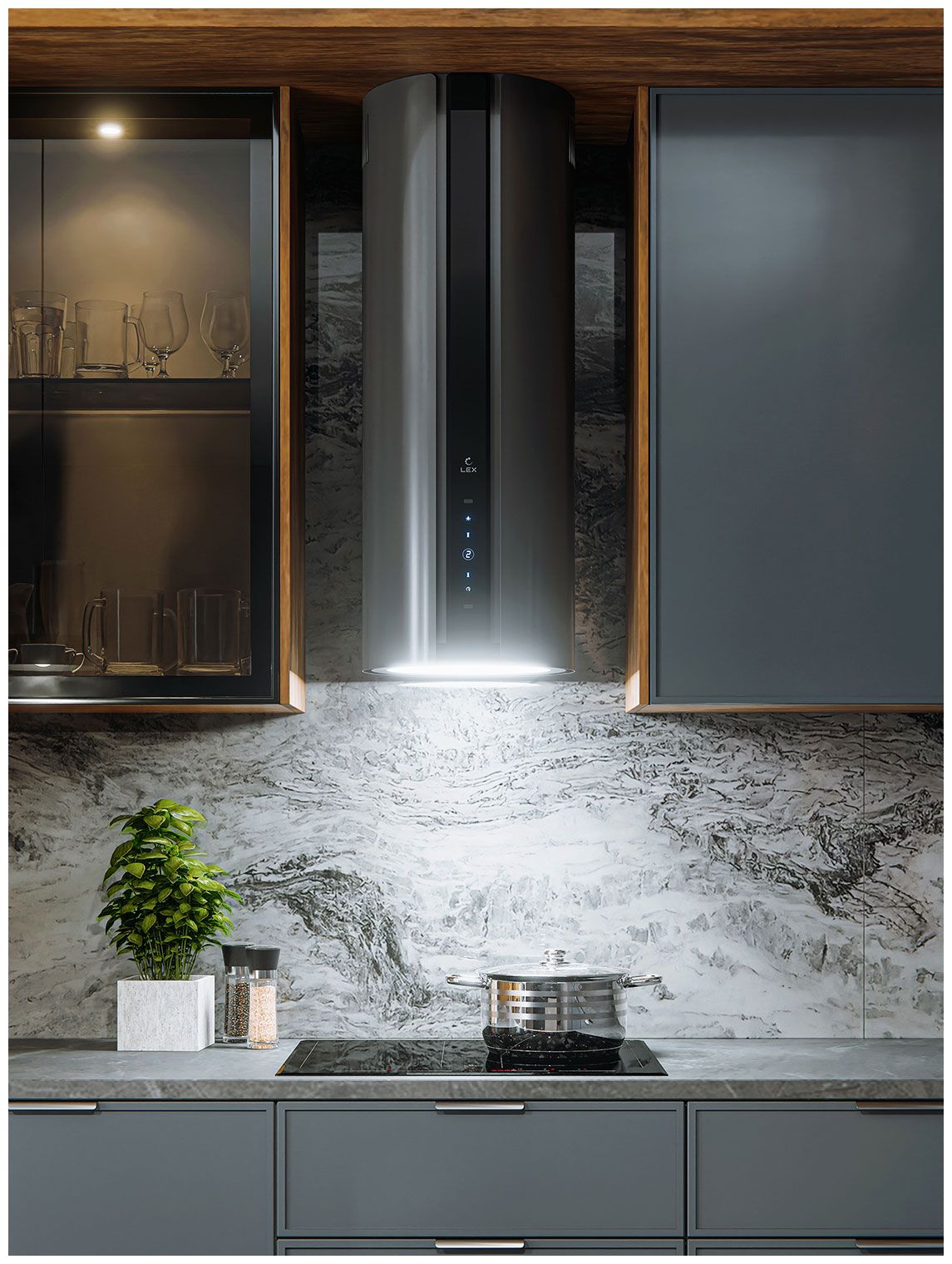 Вытяжка каминная Lex TORO 350, серый