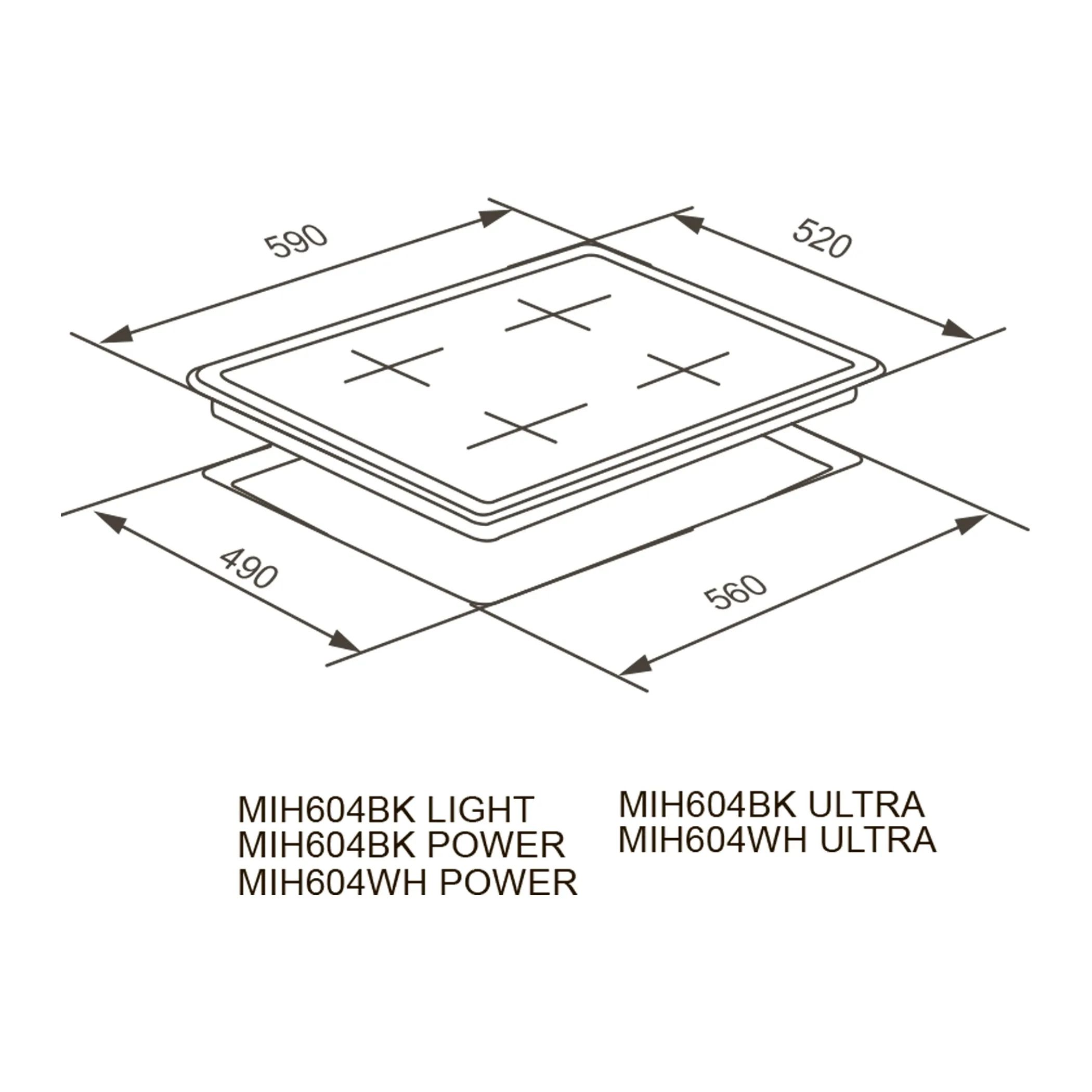 Варочная панель индукционная Meferi MIH604BK POWER, черный
