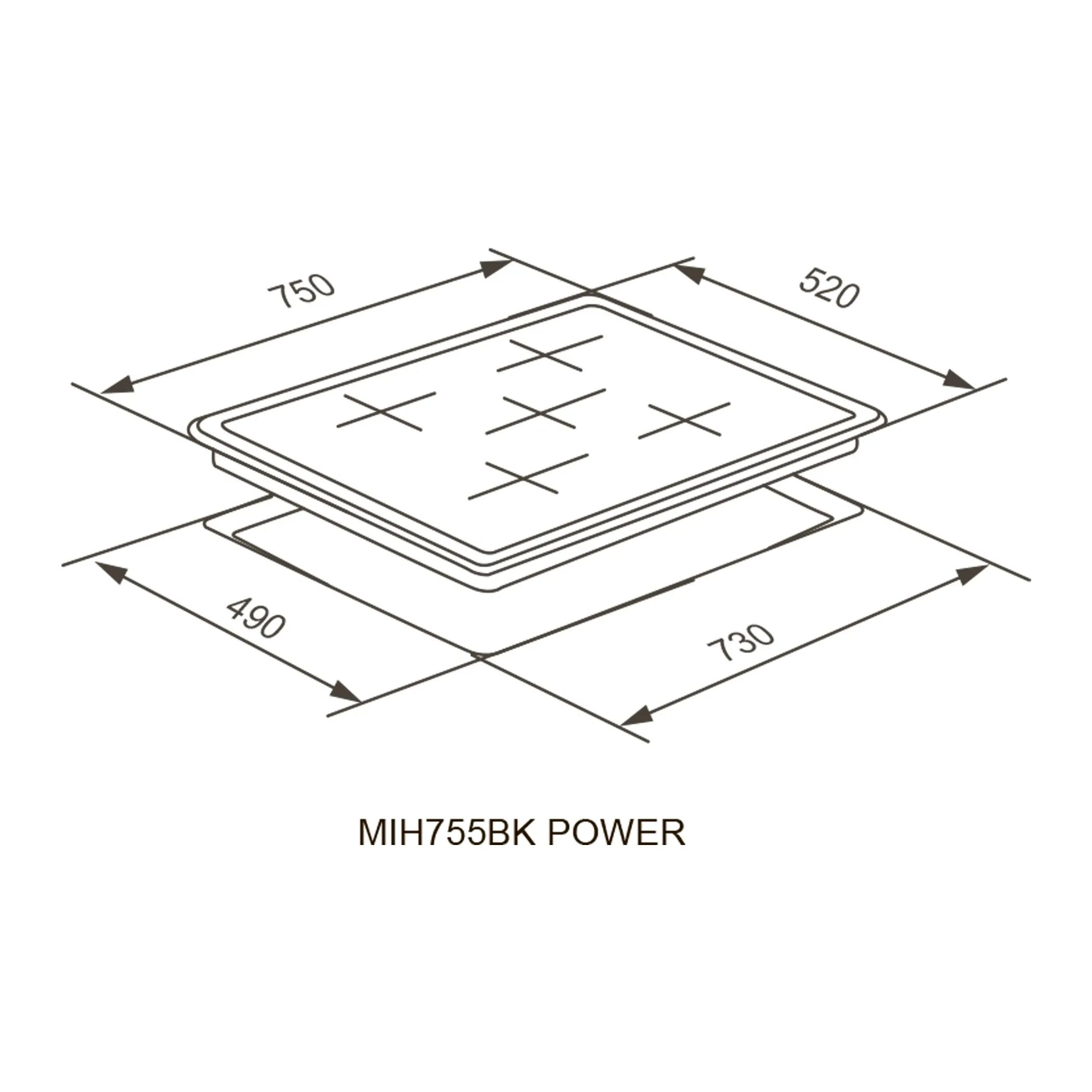 Варочная панель индукционная Meferi MIH755BK POWER, черный