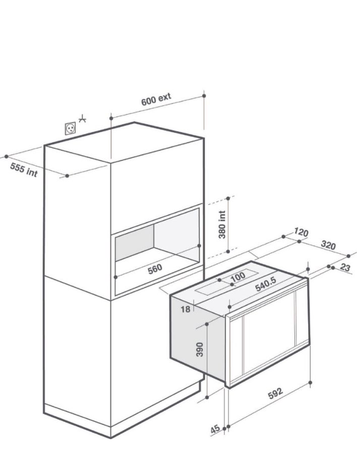 Микроволновая печь встраиваемая Brandt BMG2120B, черный