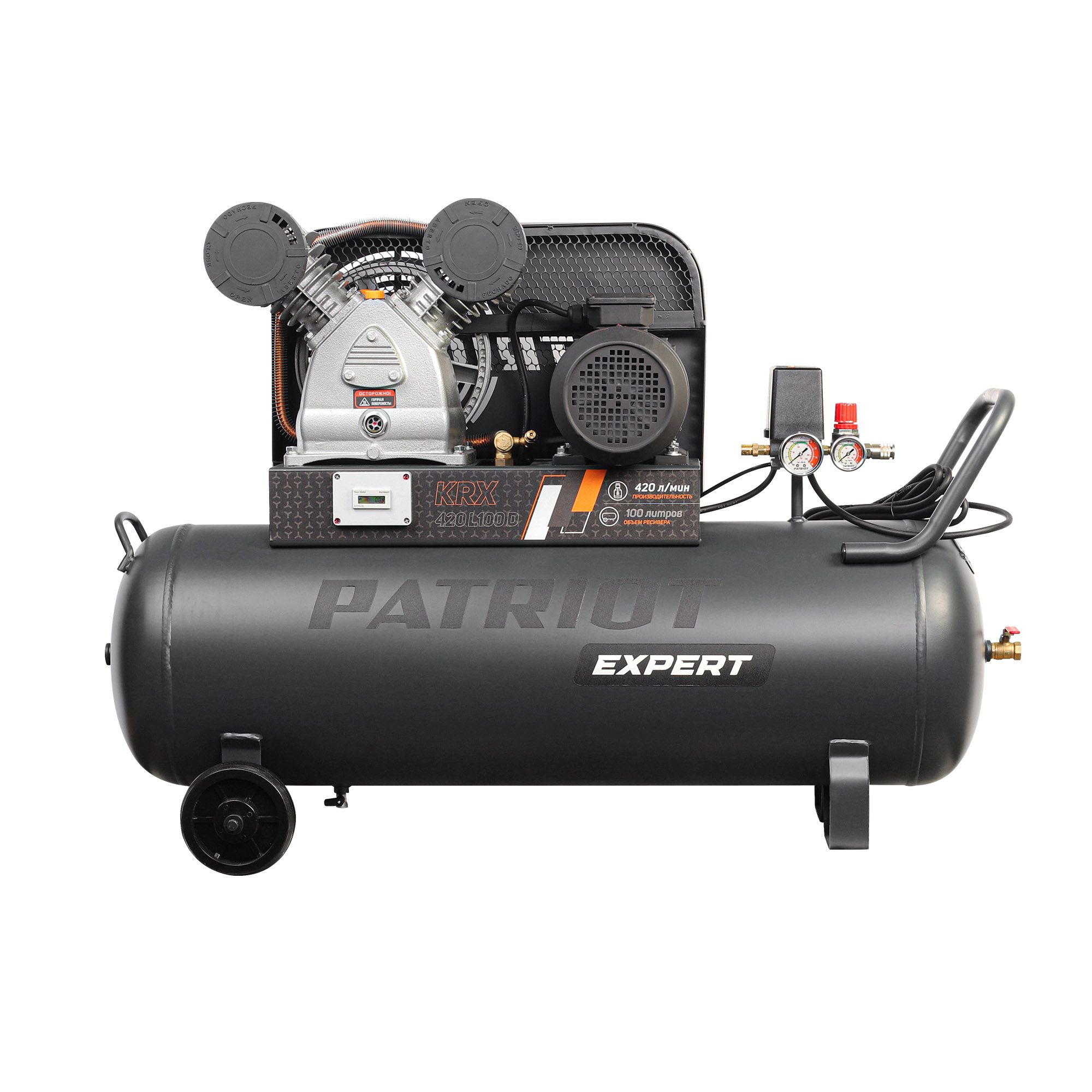 Компрессор ременной поршневой Patriot KRX 420 L100 D, серый
