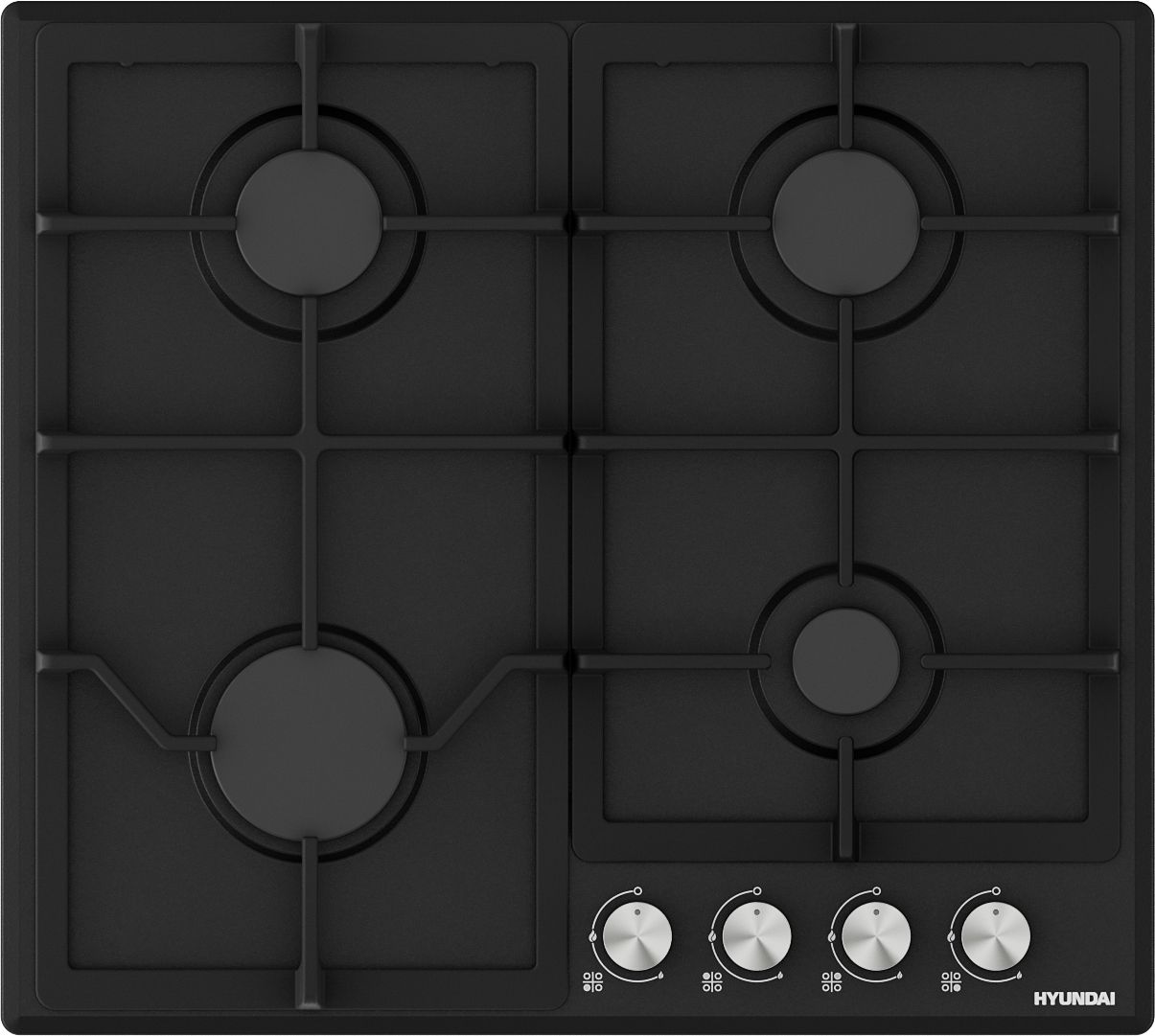 Варочная панель газовая Hyundai HHG 6432 BK, черный