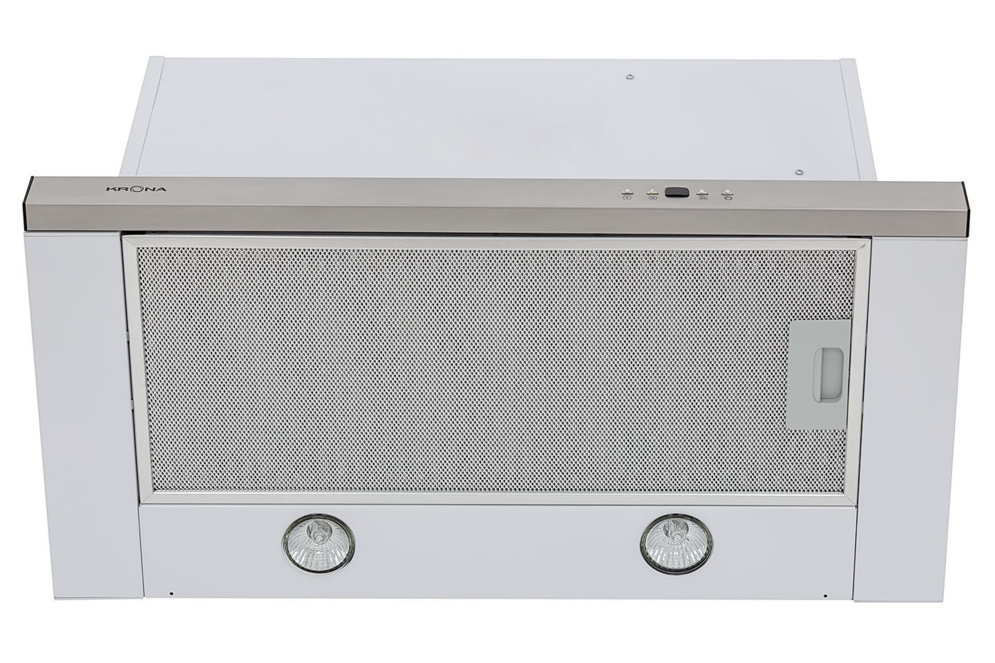 Вытяжка встраиваемая Krona Kamilla power 600 inox 3Р, нержавеющая сталь/белый