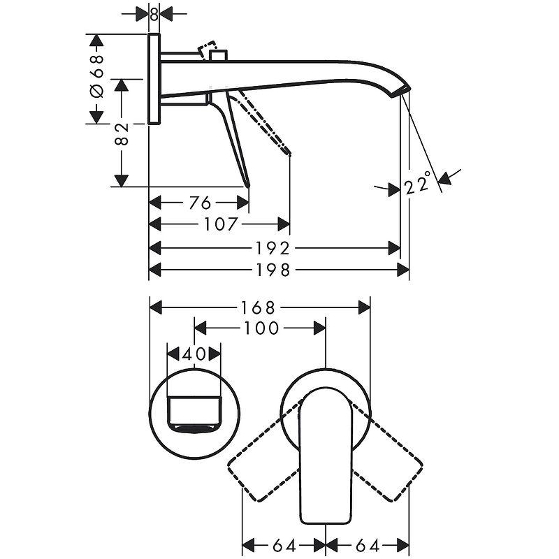 Смеситель для раковины Hansgrohe 75050670S Vivenis (с внутренней частью), черный