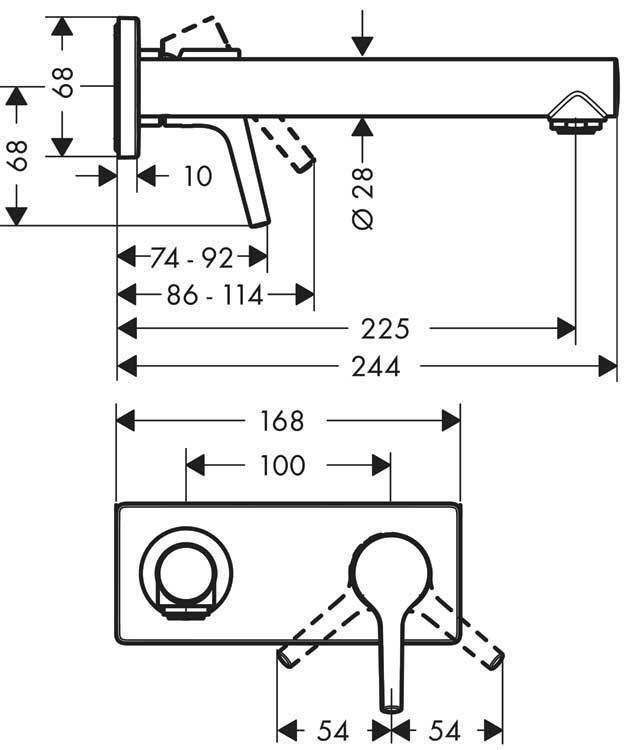 Смеситель для раковины Hansgrohe 72111000S Talis S (с внутренней частью), хром