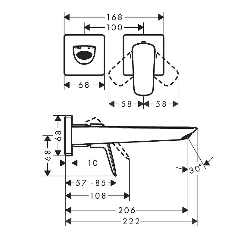 Смеситель для раковины Hansgrohe 71256000S Logis (с внутренней частью), хром