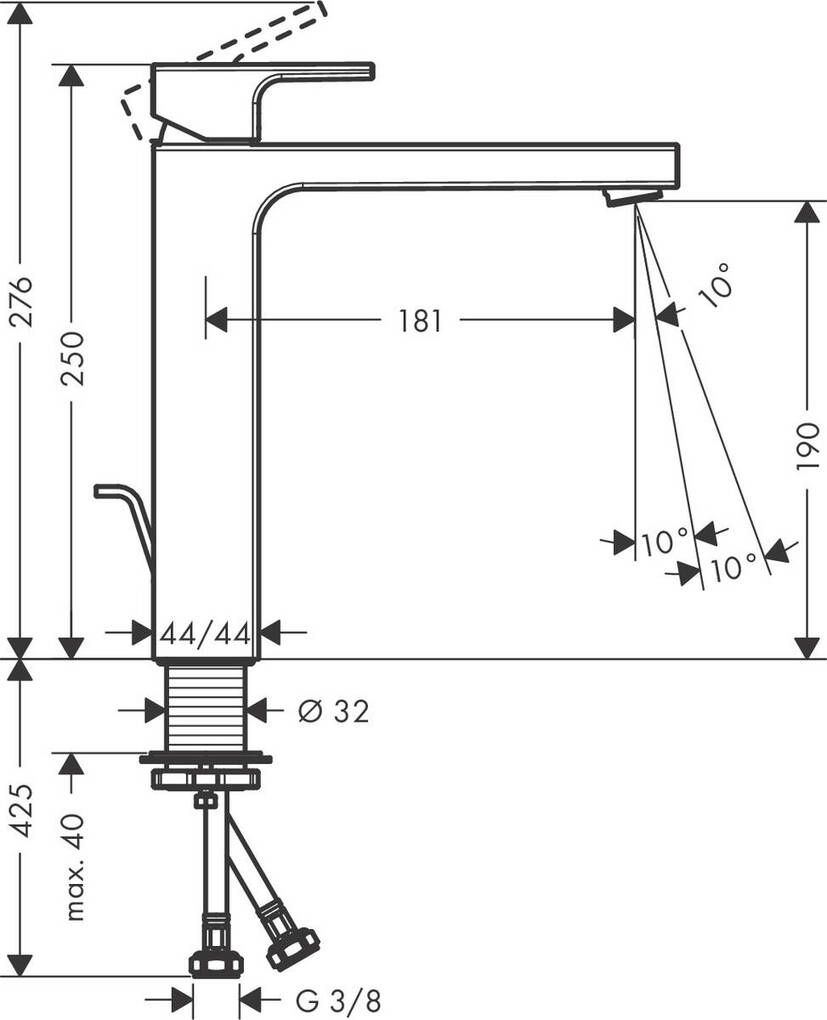 Смеситель для раковины Hansgrohe Vernis Shape 71562670, черный
