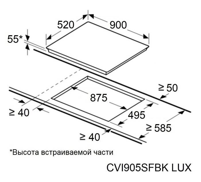 Варочная панель индукционная Maunfeld CVI905SFBK LUX Inverter, черный