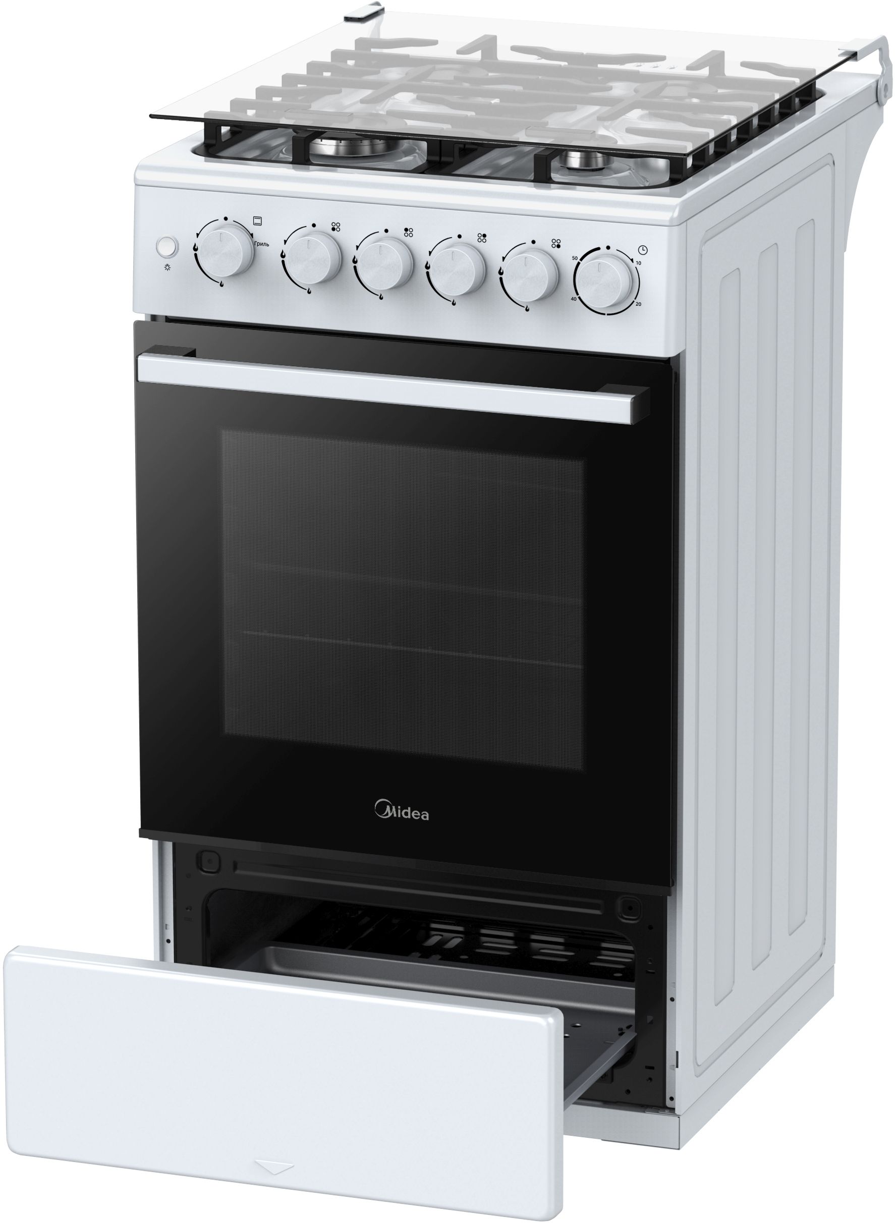 Плита газовая Midea MFO-M4G20T0E(WH), белый