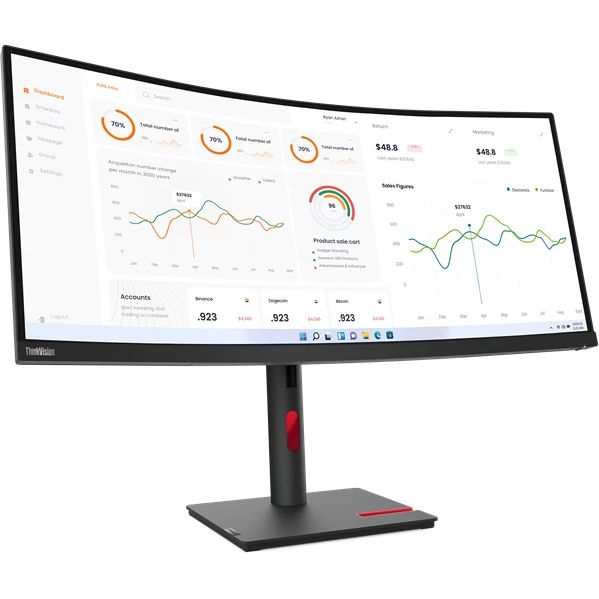 Монитор Lenovo ThinkVision T34w-30 (63D4GAS1CB), черный