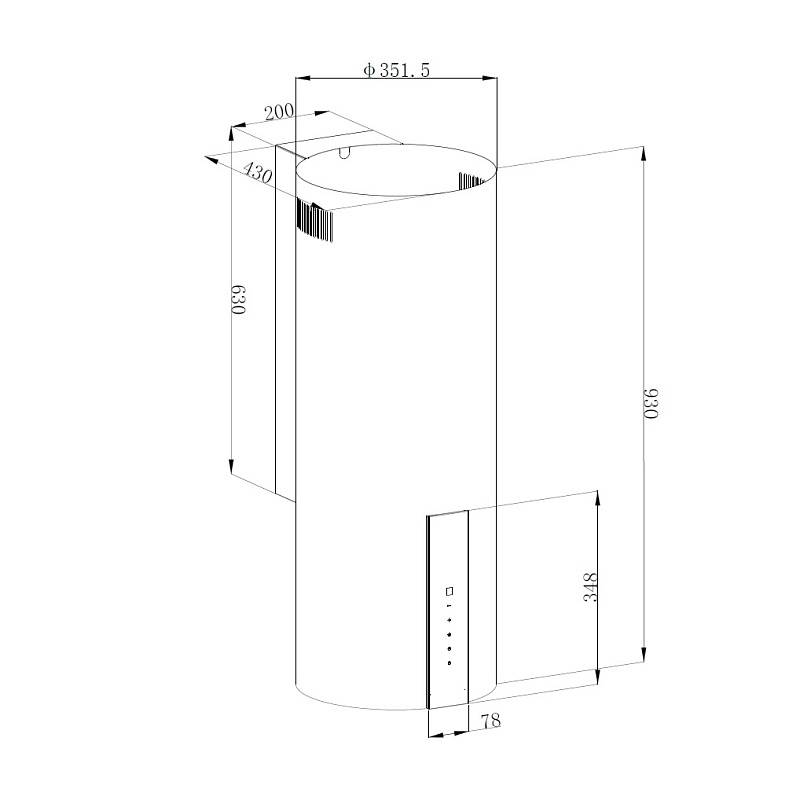 Вытяжка цилиндрическая Korting KHC 35969 DW Cylinder, белый