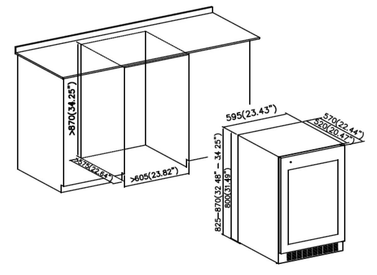 Винный шкаф встраиваемый GRAUDE FWK 80.2