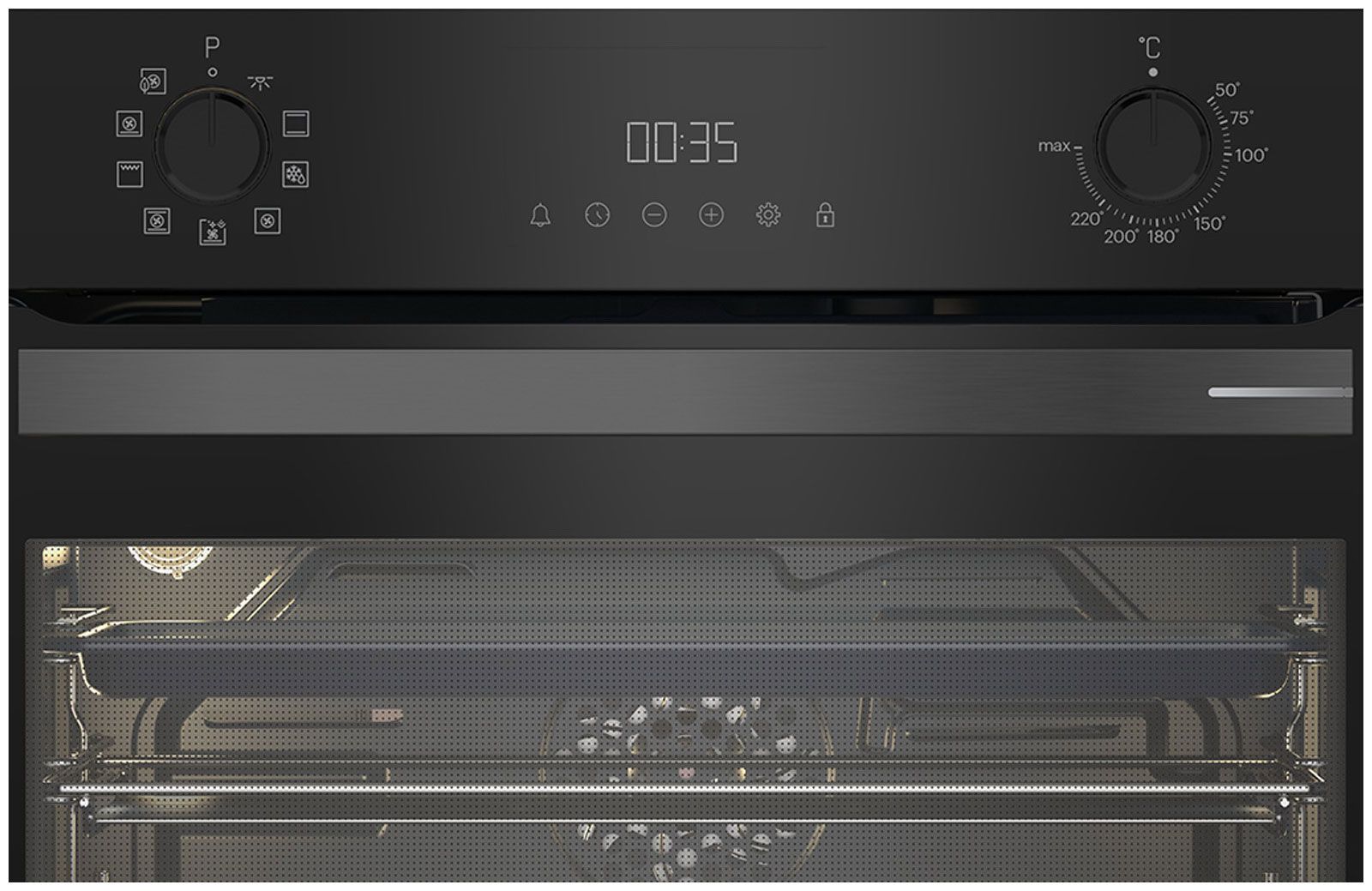 Духовой шкаф электрический Grundig GEKM19300DX, вороненая сталь