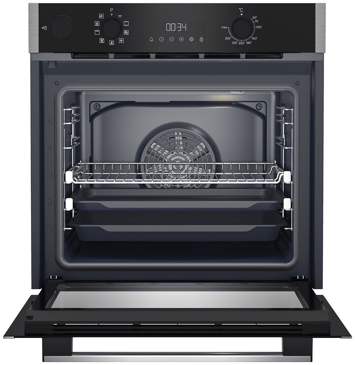 Духовой шкаф электрический Grundig GEBD19301B, черный/нержавеющая сталь