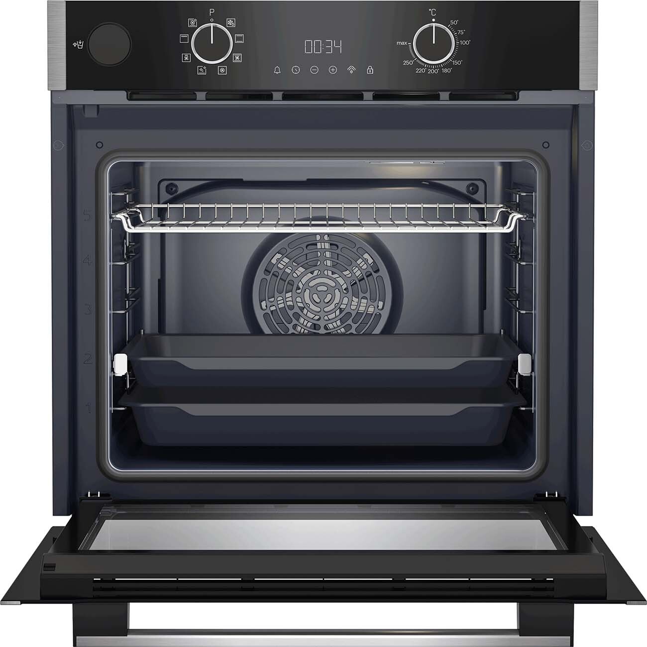 Духовой шкаф электрический Grundig GEBD19300B, черный/нержавеющая сталь