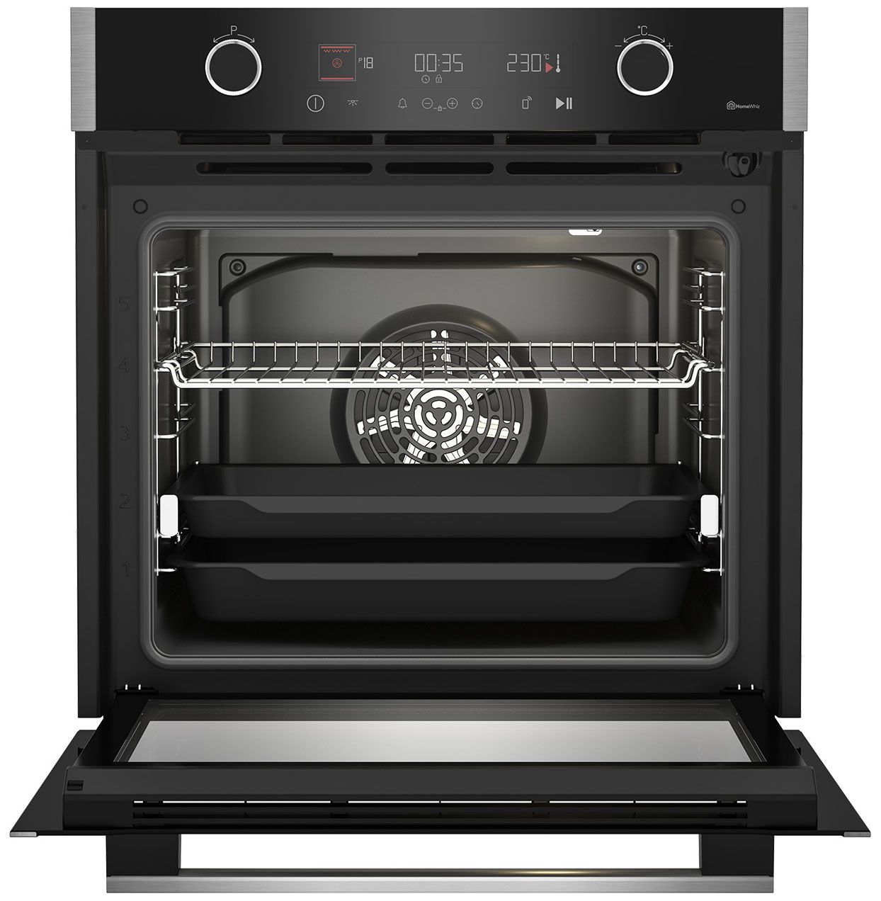 Духовой шкаф электрический Grundig GEBM19400BPHI, черный/нержавеющая сталь