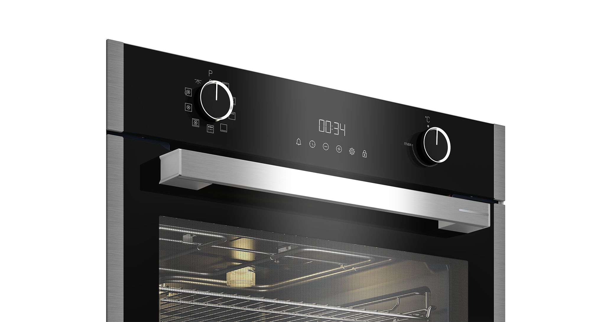Духовой шкаф электрический Grundig GEBM19300BMP, черный/нержавеющая сталь