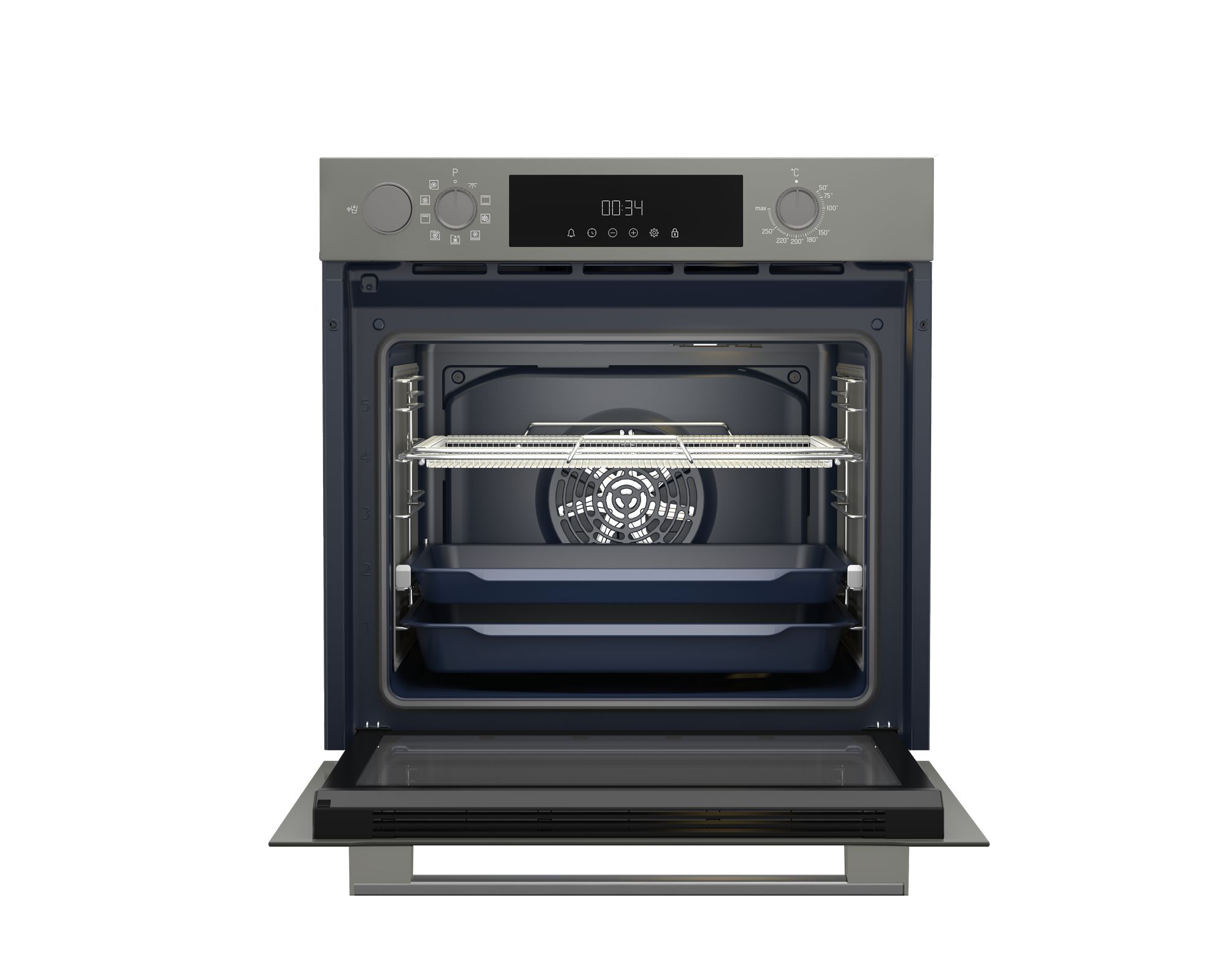 Духовой шкаф электрический Grundig GEBM12300GSA, серый