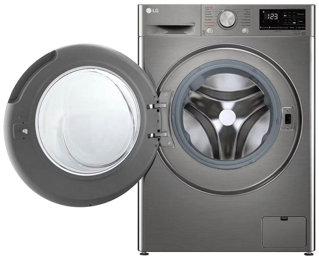 Стиральная машина LG F4V3ES6S, серебристый