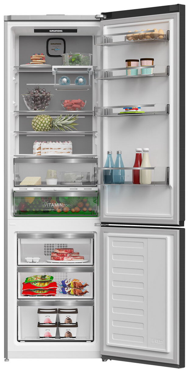 Холодильник Grundig GKPN66930LBW, черный сапфир