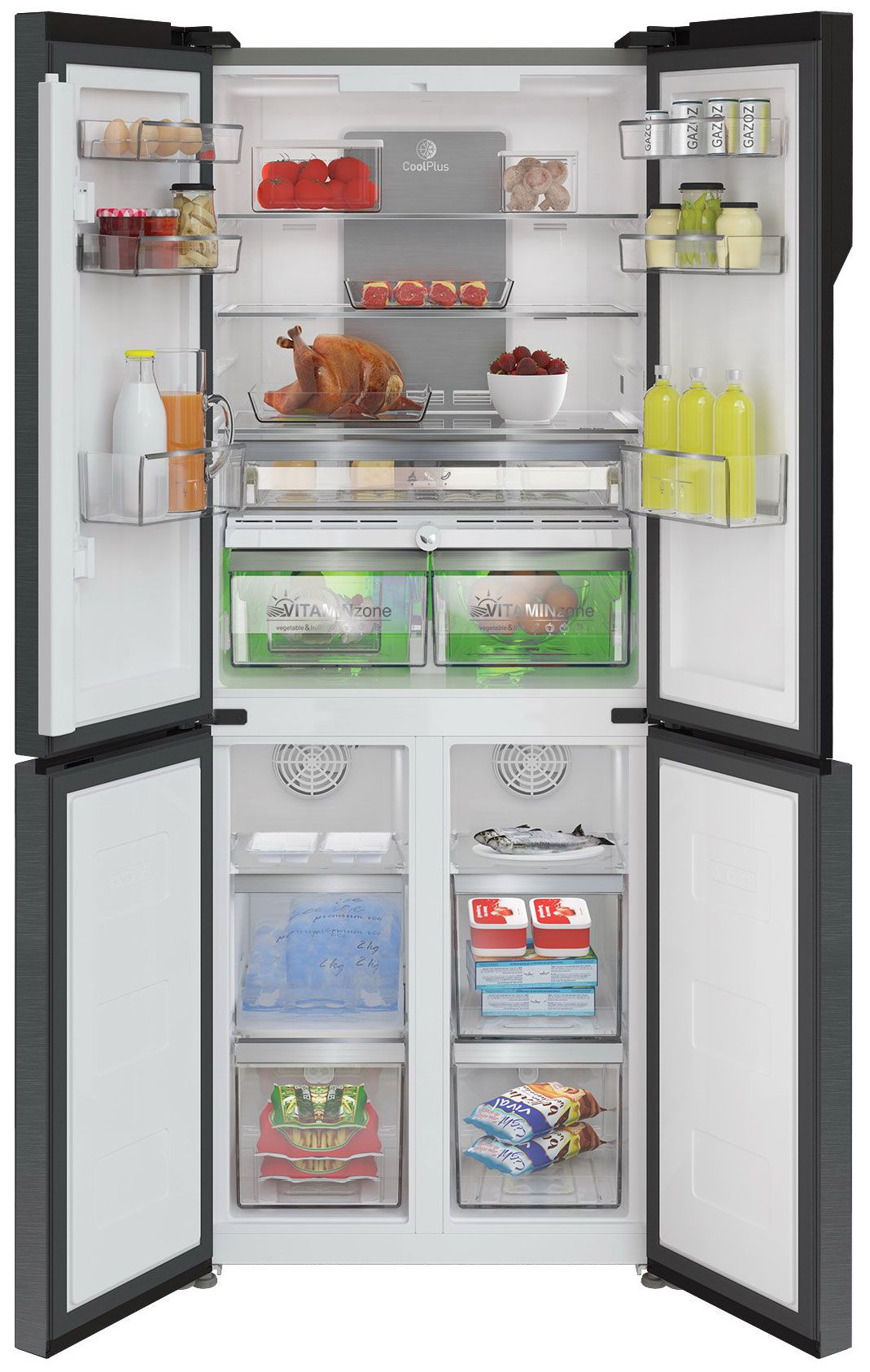 Холодильник Side-by-Side Grundig GQN20110FXBR, стальной антрацит
