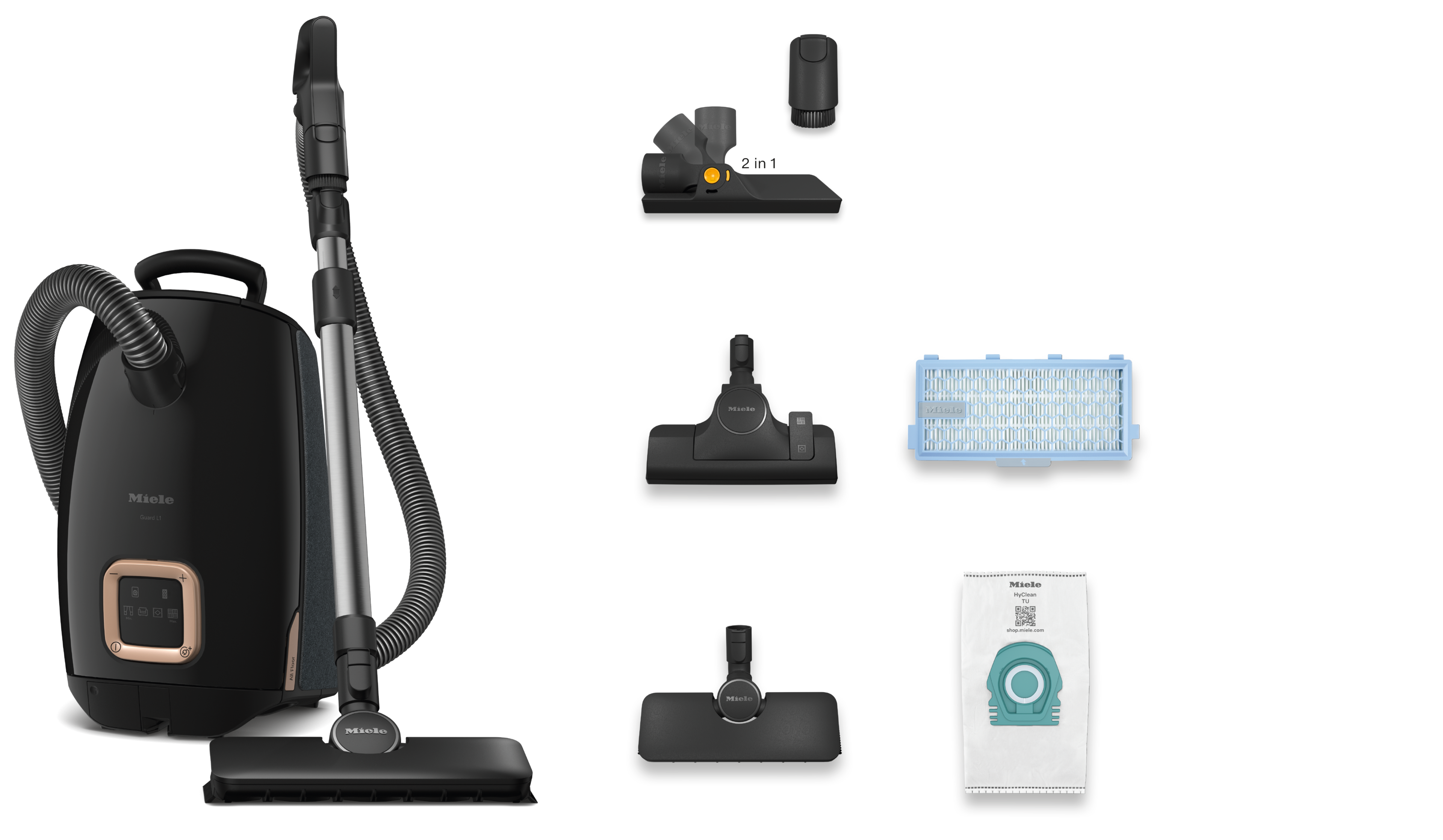 Пылесос Miele Guard L1 AllFloor Obsidian Black, черный обсидиан