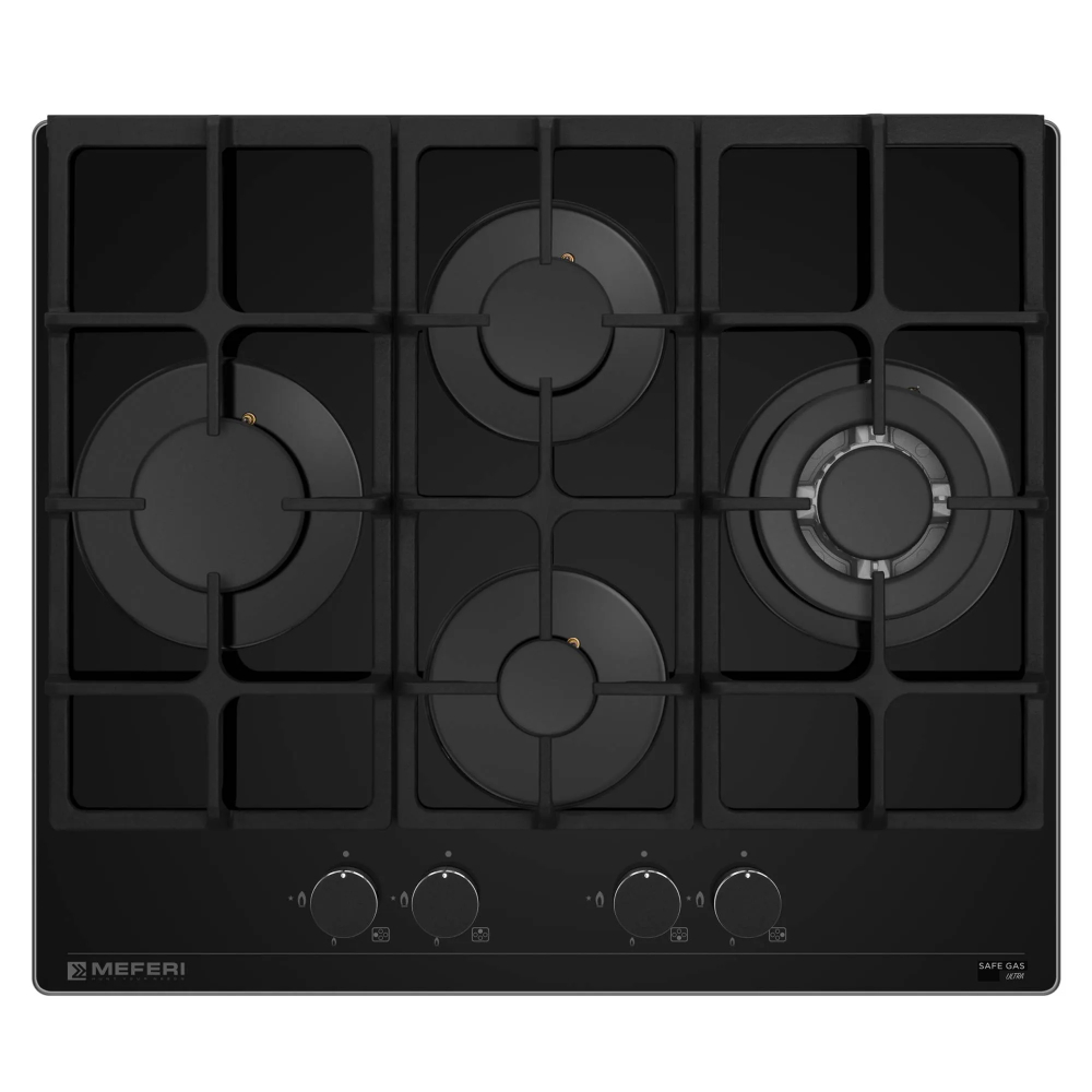 Варочная панель газовая Meferi MGH604BK GLASS ULTRA, черный