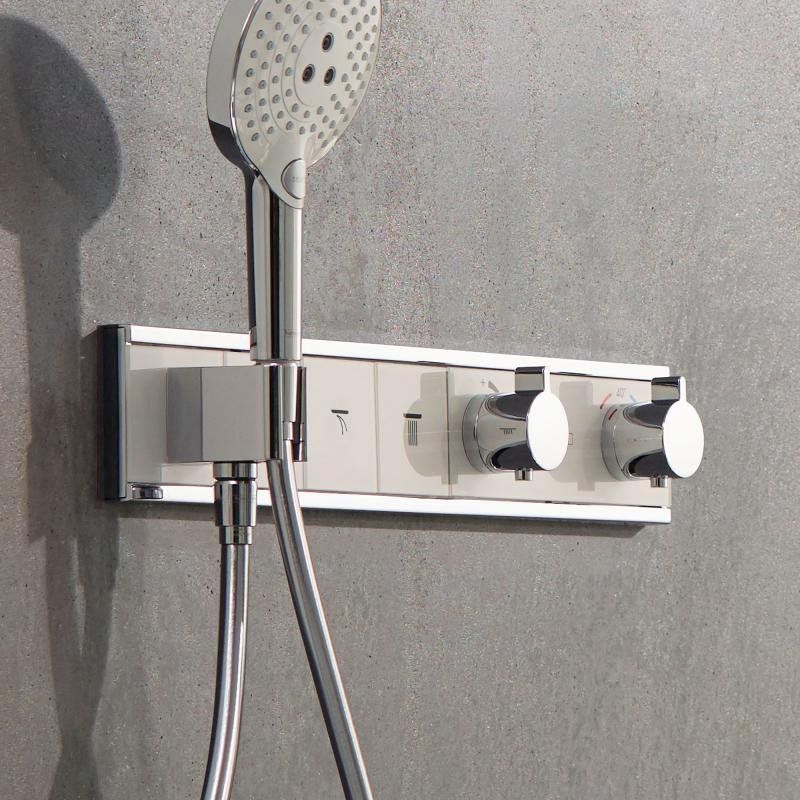 Термостат для душа Hansgrohe RainSelect 15356400S (со скрытой частью 15311180), белый/хром