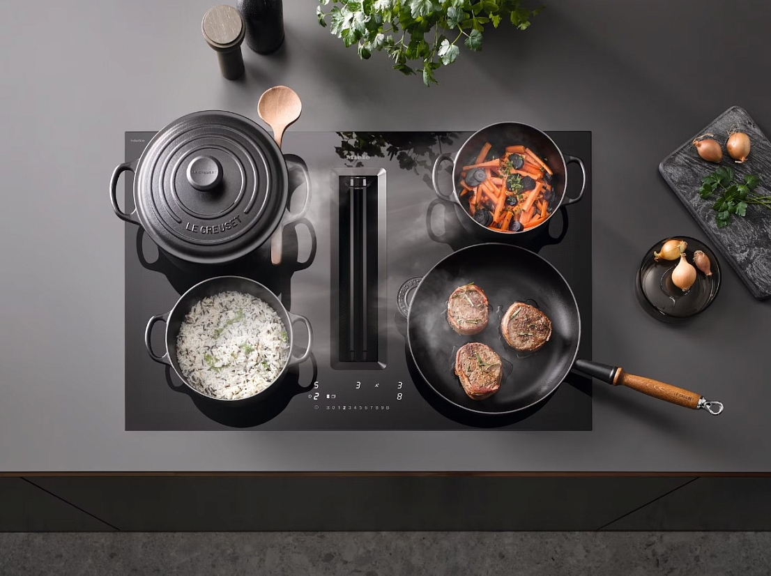 Варочная панель индукционная Miele KMDA 7676 FL-U BlackPerfection, черный