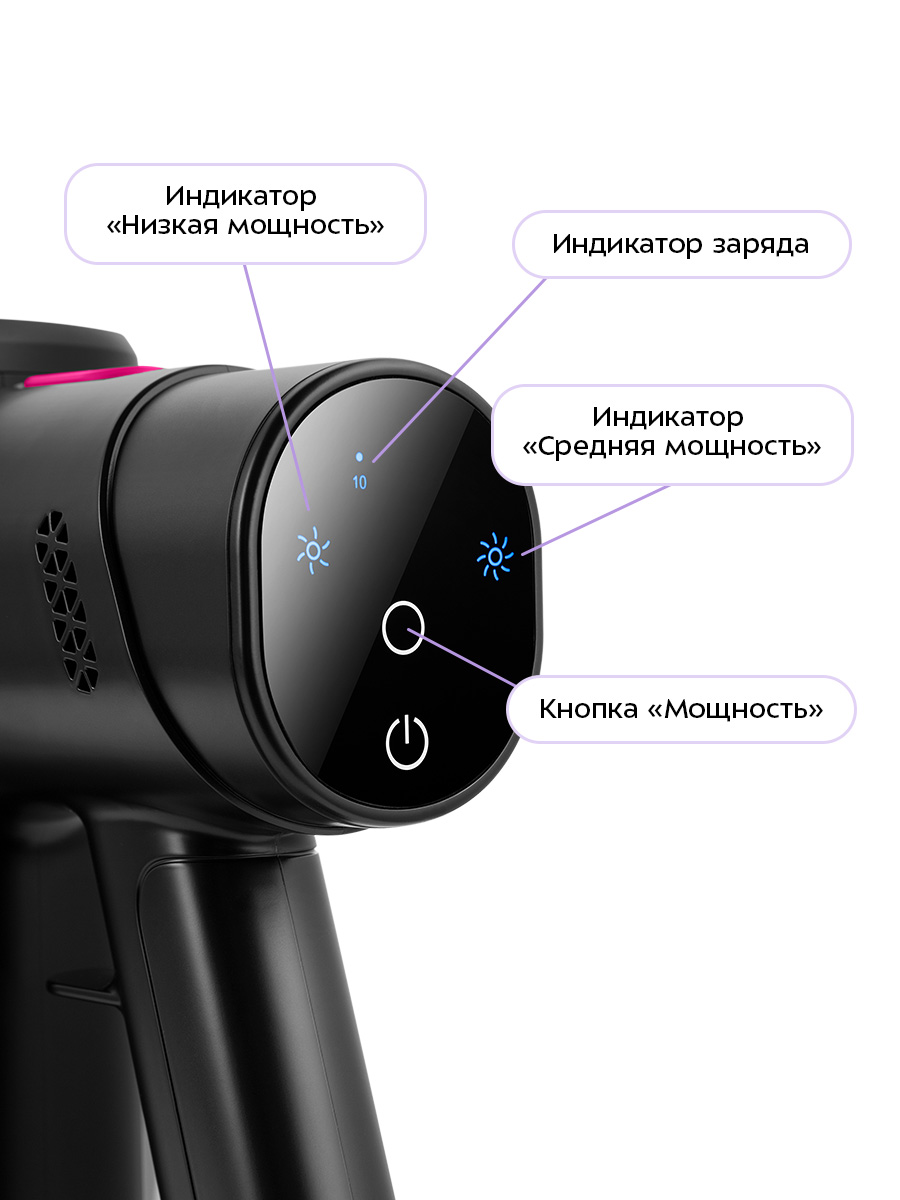 Пылесос вертикальный Kitfort КТ-5338, черный/розовый