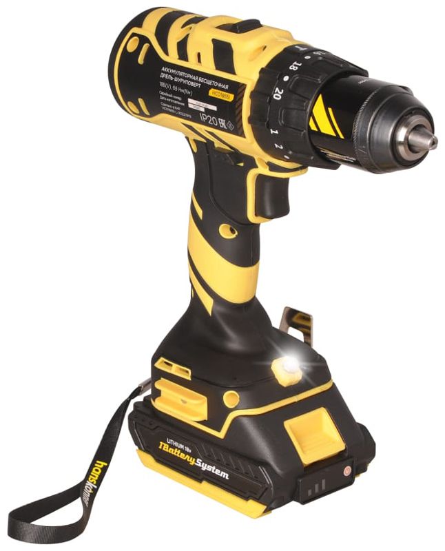 Дрель-шуруповерт аккумуляторная Hanskonner HCD1865I 1BatterySystem (кейс, с 2 АКБ и ЗУ)