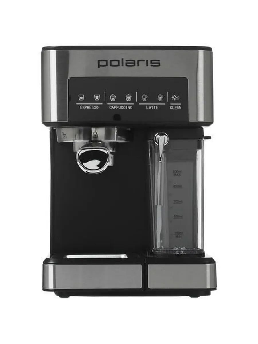 Кофеварка рожковая Polaris PCM 1541E Adore Cappuccino, нержавеющая сталь