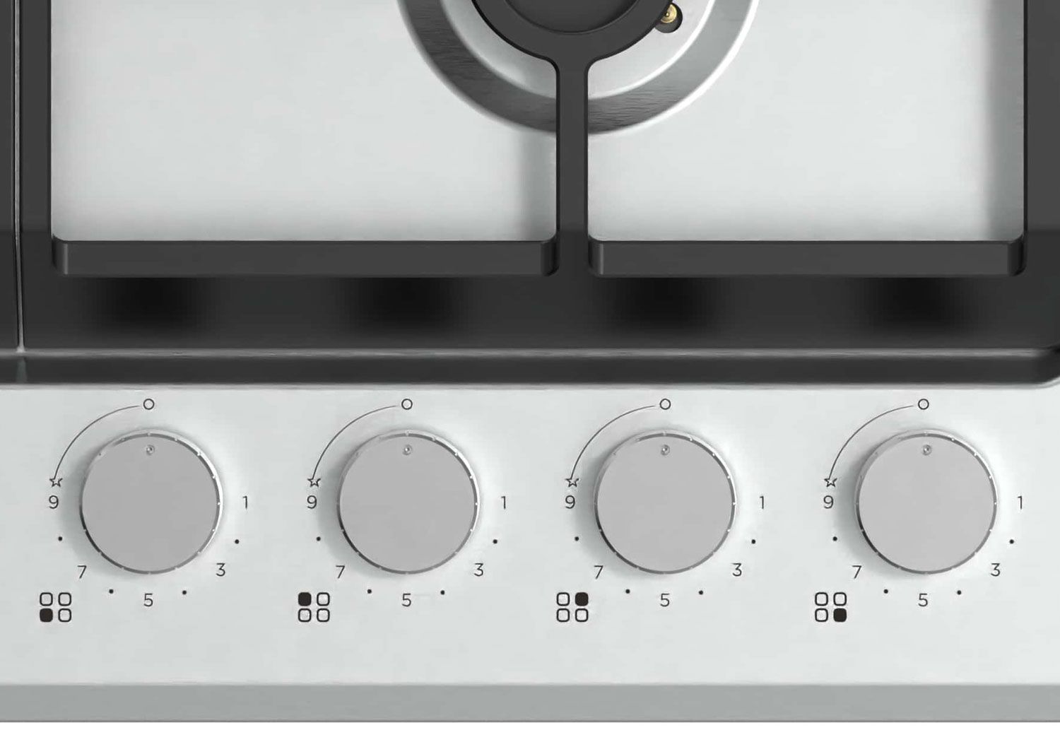 Варочная панель газовая Midea MG693TX, нержавеющая сталь
