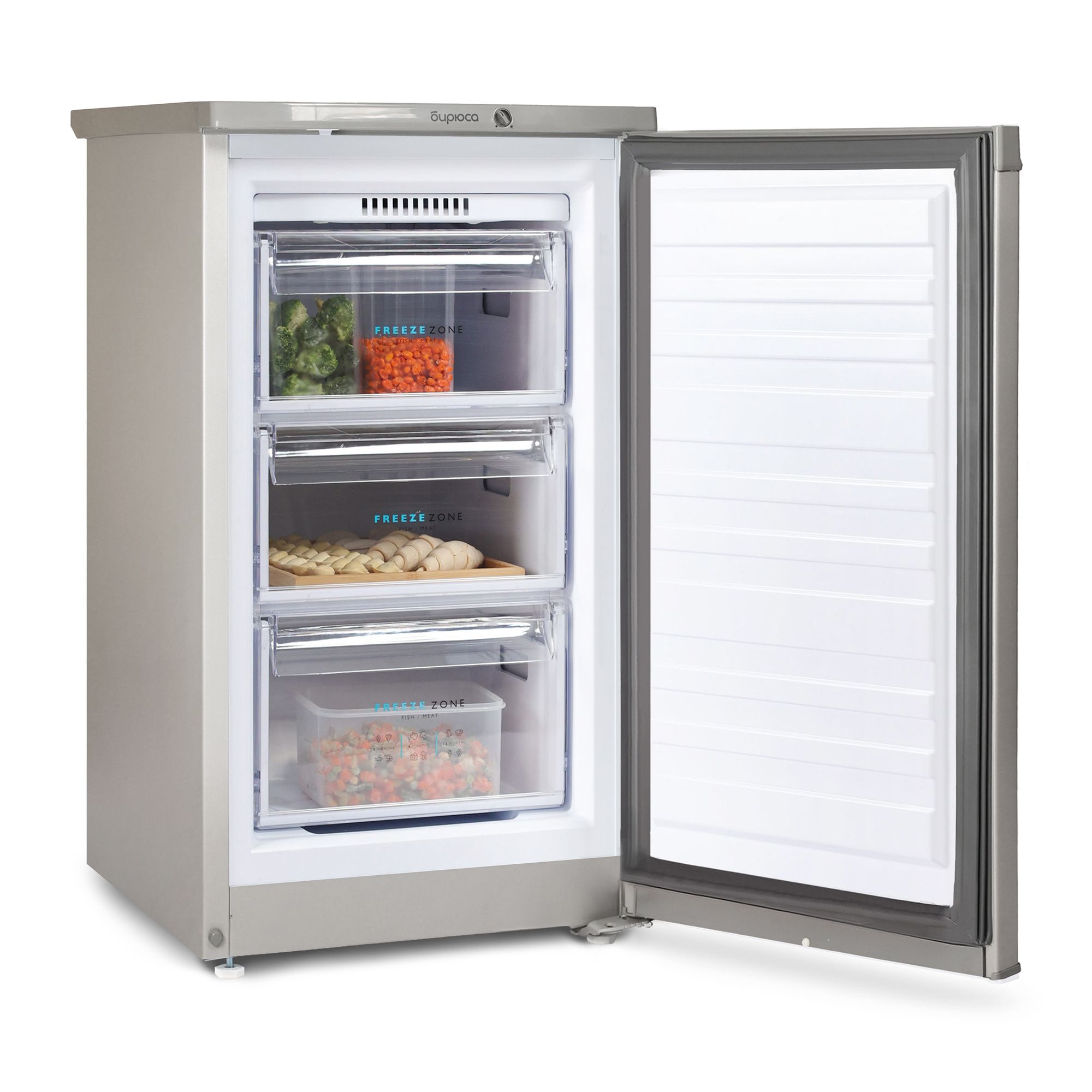Морозильная камера Бирюса M412, металлик