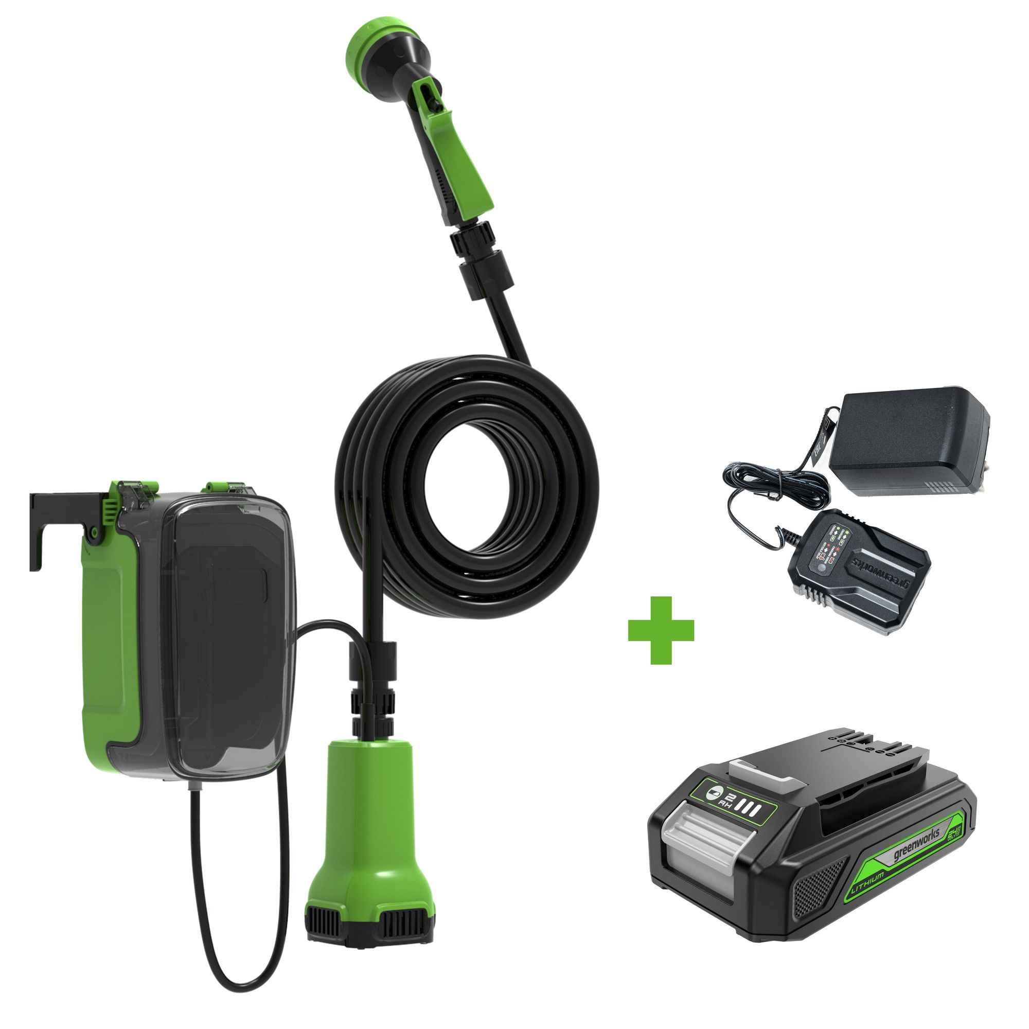 Насос аккумуляторный GreenWorks G24SWP, арт. 3401007UA (1АКБх2Ач и ЗУ)