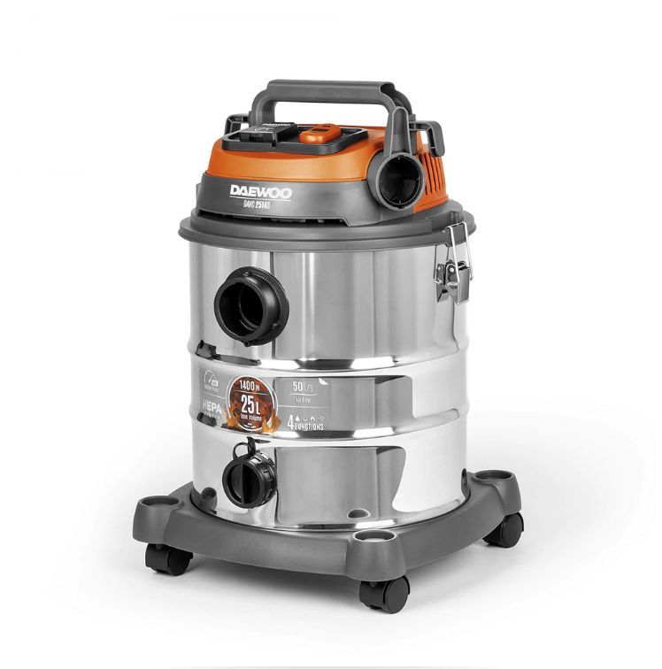 Строительный пылесос Daewoo DAVC 2514S, серебристый