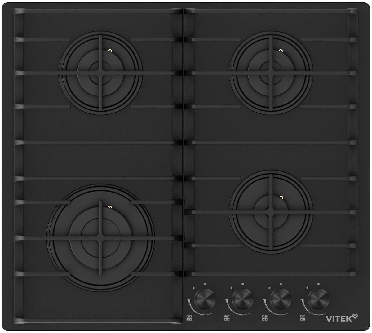 Варочная панель газовая Vitek VGH 6420 BG, черное стекло