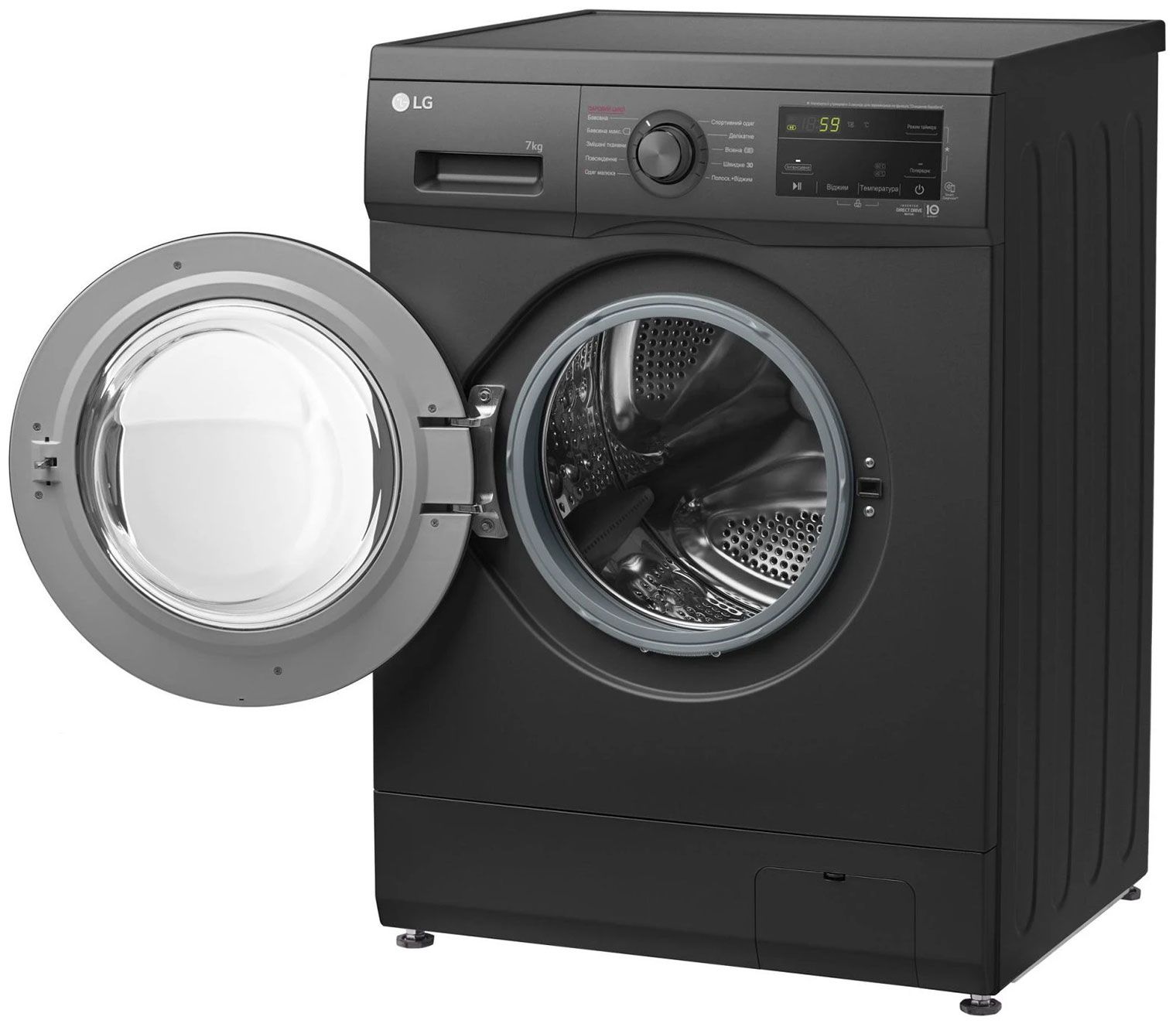 Стиральная машина LG F2J3HS8J, полуматовый черный