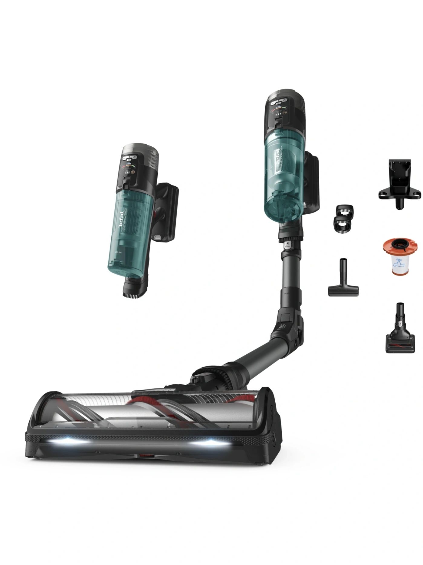 Пылесос вертикальный Tefal TY9L42WO, серый/зеленый