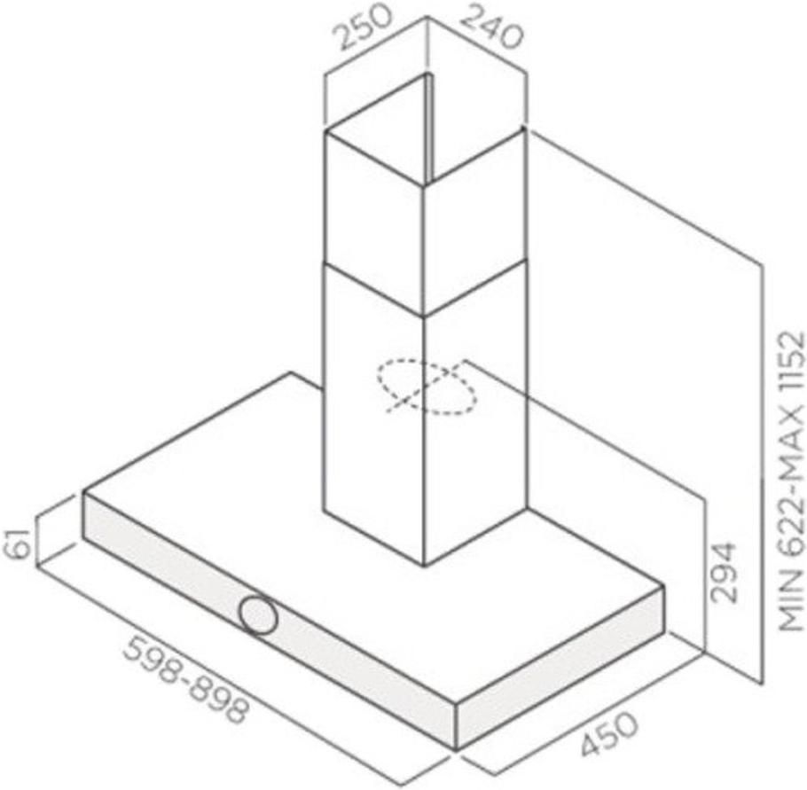 Вытяжка каминная Jet Air Touch BL/A/90, черный