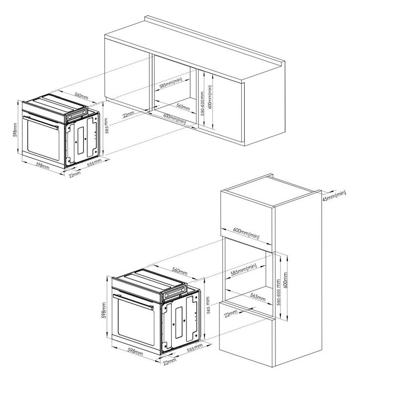 Духовой шкаф электрический Korting OKB 8731 CPGN, черный