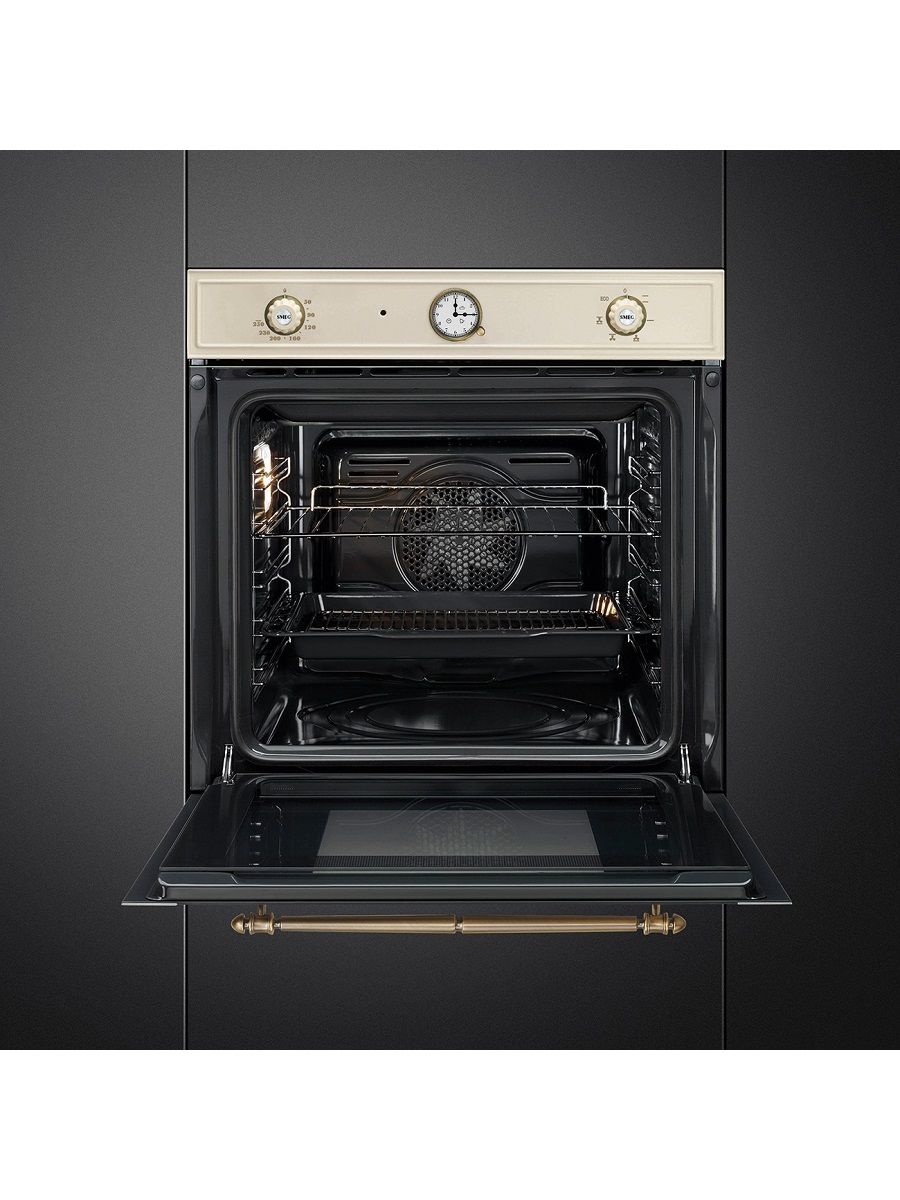 Духовой шкаф электрический Smeg SFP67C1TPO, кремовый