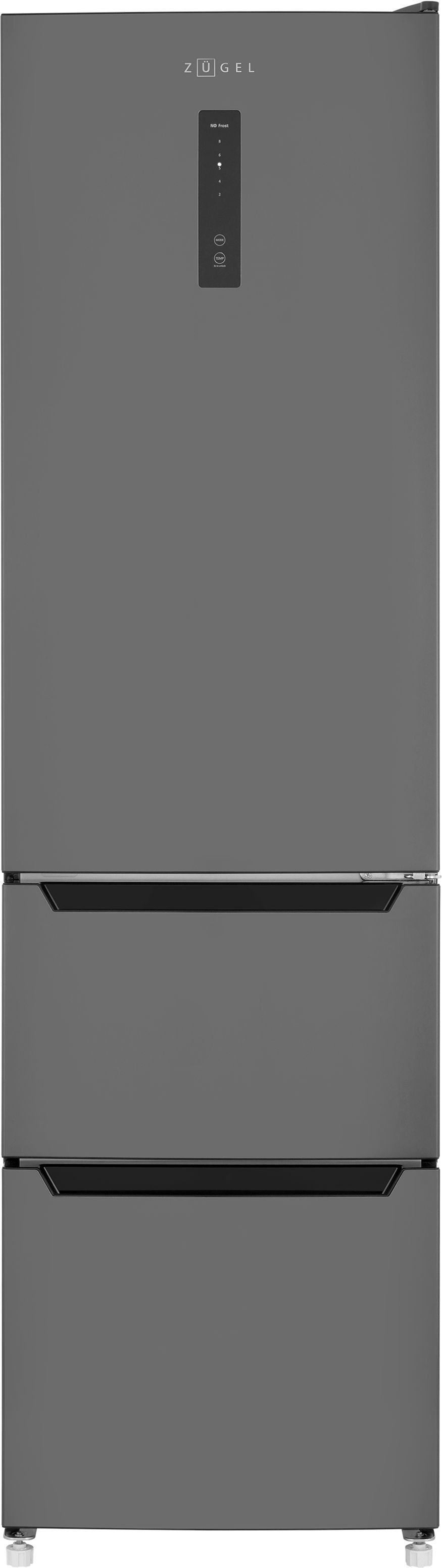 Холодильник ZUGEL ZRFD200B, черная сталь