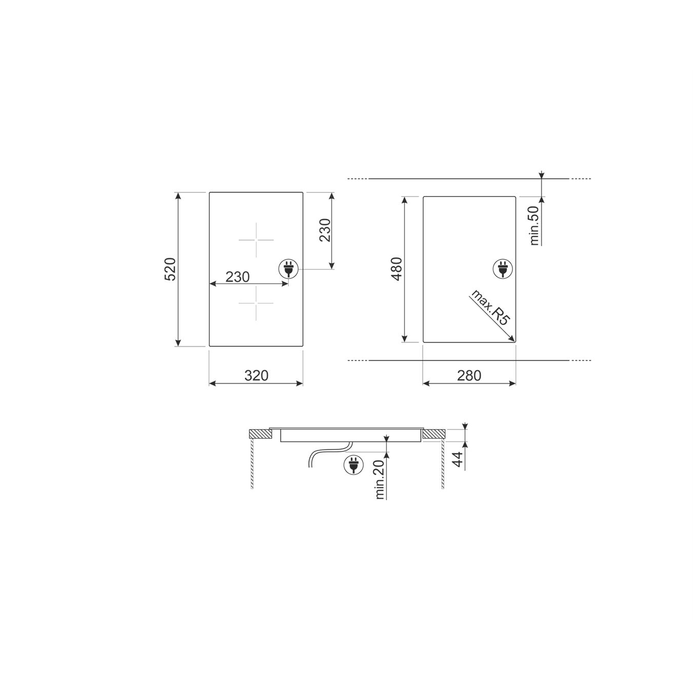Варочная панель электрическая Smeg SE232TX1